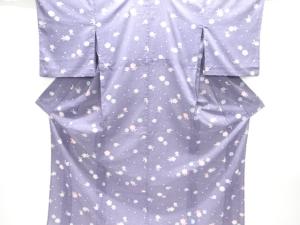 駒絽のり散らしに花模様小紋着物